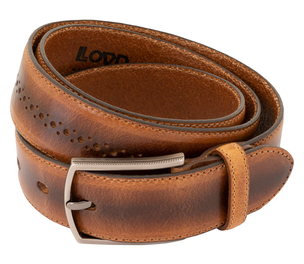LLOYD Men's Belts − Gürtel - Herrengürtel - Vollrindleder  - Beige