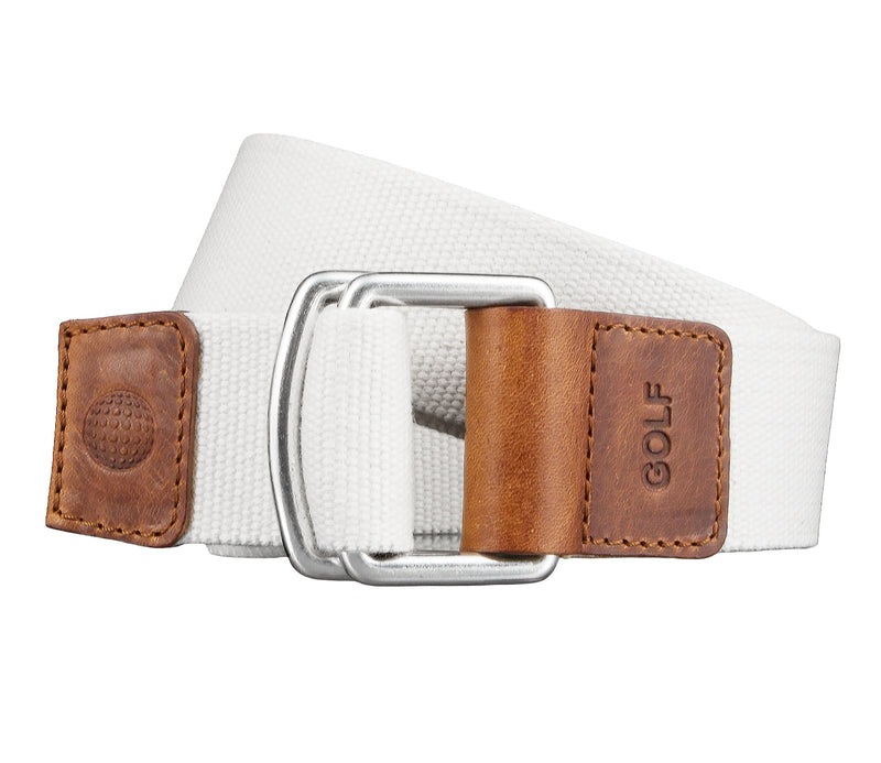 GOLF-Belts − Gürtel - Herrengürtel - Textilgürtel - Beige/Weiß
