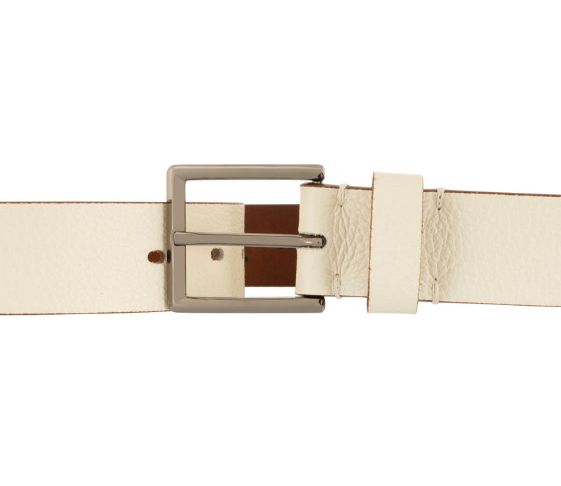 LLOYD Men's Belts − Gürtel - Herrengürtel - Ledergürtel - Weiß/Beige
