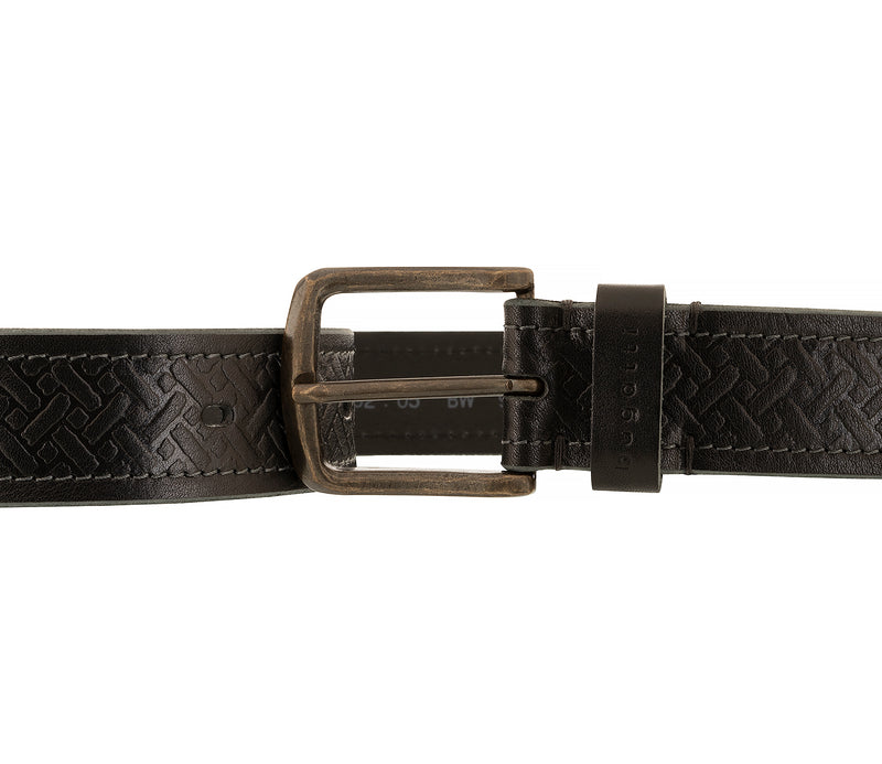 bugatti − Gürtel - Herrengürtel - Vollrindleder - Schwarz