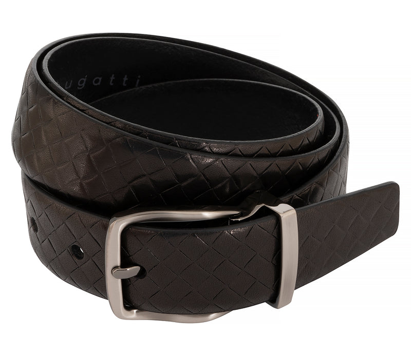 bugatti − Gürtel - Herrengürtel - Vollrindleder - Schwarz