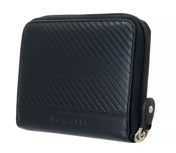 bugatti - Geldbörse - Portemonnaie - mit Reißverschluss - Schwarz